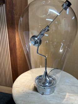 Silver Magnetic Glass Table Lamp