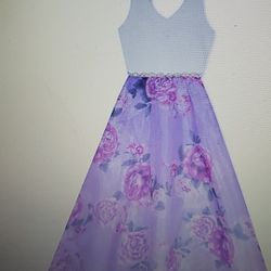 Rare Editions, Big Girls Floral Organza Dress, SZ: 12