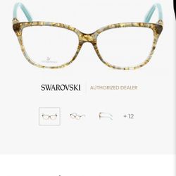 Swarovski Eyeglass and Sunglass Case  Off White Swan Logo Imprint