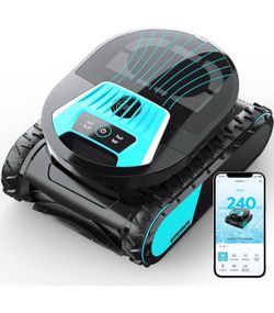 Pleco Pro Cordless Robotic Pool Cleaner, Smart Navigation, 210–240 Min Runtime, Wall Climbing & Waterline Cleaning, Up to 2691 Sq.Ft, Dual-Layer Filtr