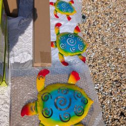 Outdoor Indoor Metal Turtle Set