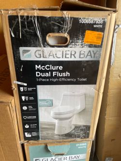 GB MCCLURE DUAL FLUSH EL 1PC WH TLT