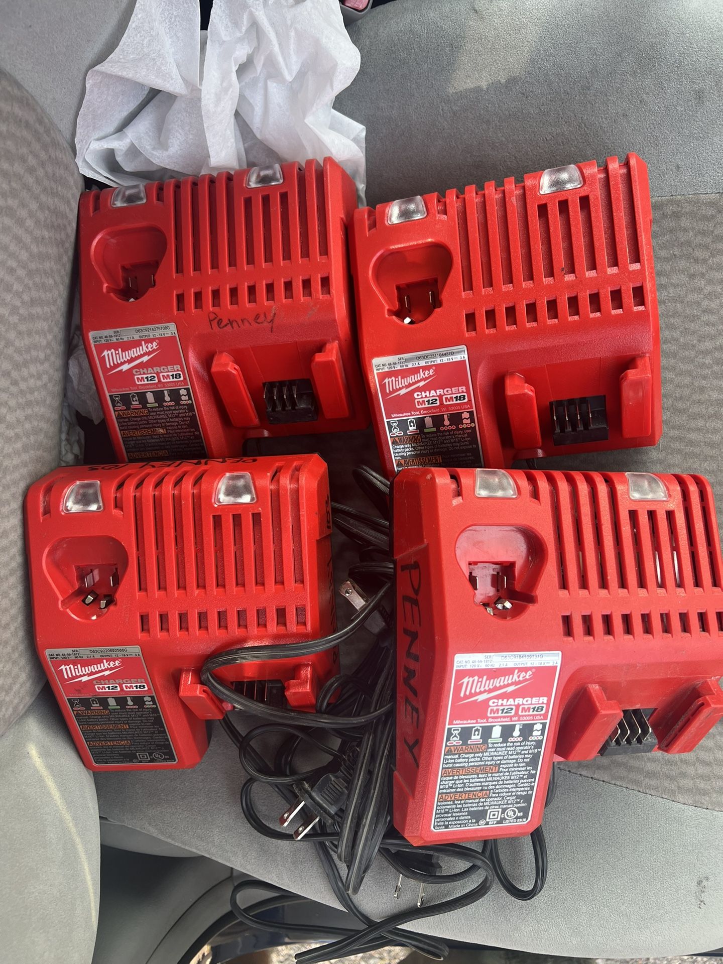 Milwaukee Charger M18/M12 $35 For Each 