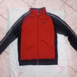 Nike Red And Black Zip Up Hoodie