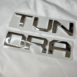 Chrome Silver Tailgate Insert Letters Fit for 2014 - 2021 Tundra Model Emblem Decal