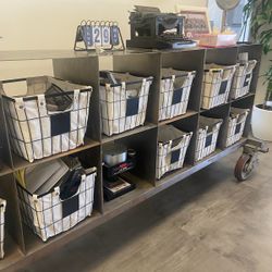 Wires File Basket In Metal Shelves 