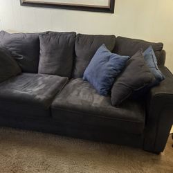 Charcoal Grey Sectional Couch - Super Comfortable & Deep Seated