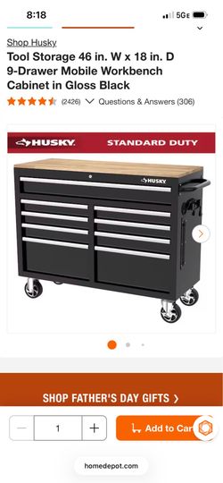Husky  9 drawer work bench cabinet