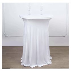 Spandex Round Cocktail Table Cover Skirt 30" White