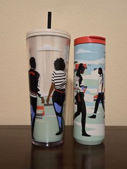 Starbucks Collab Artist Edition Lou Cold Cup Tumbler Set (24oz & 16oz) x Damon Brown