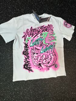 white and pink hellstar tshirt