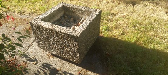Crafted Concrete Planter Indoor/Outdoor--Motivated Seller! (Also: Copper "Rain Barrel" Style Planter)