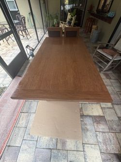 Large Wood Dining Table with Leaf Extension
