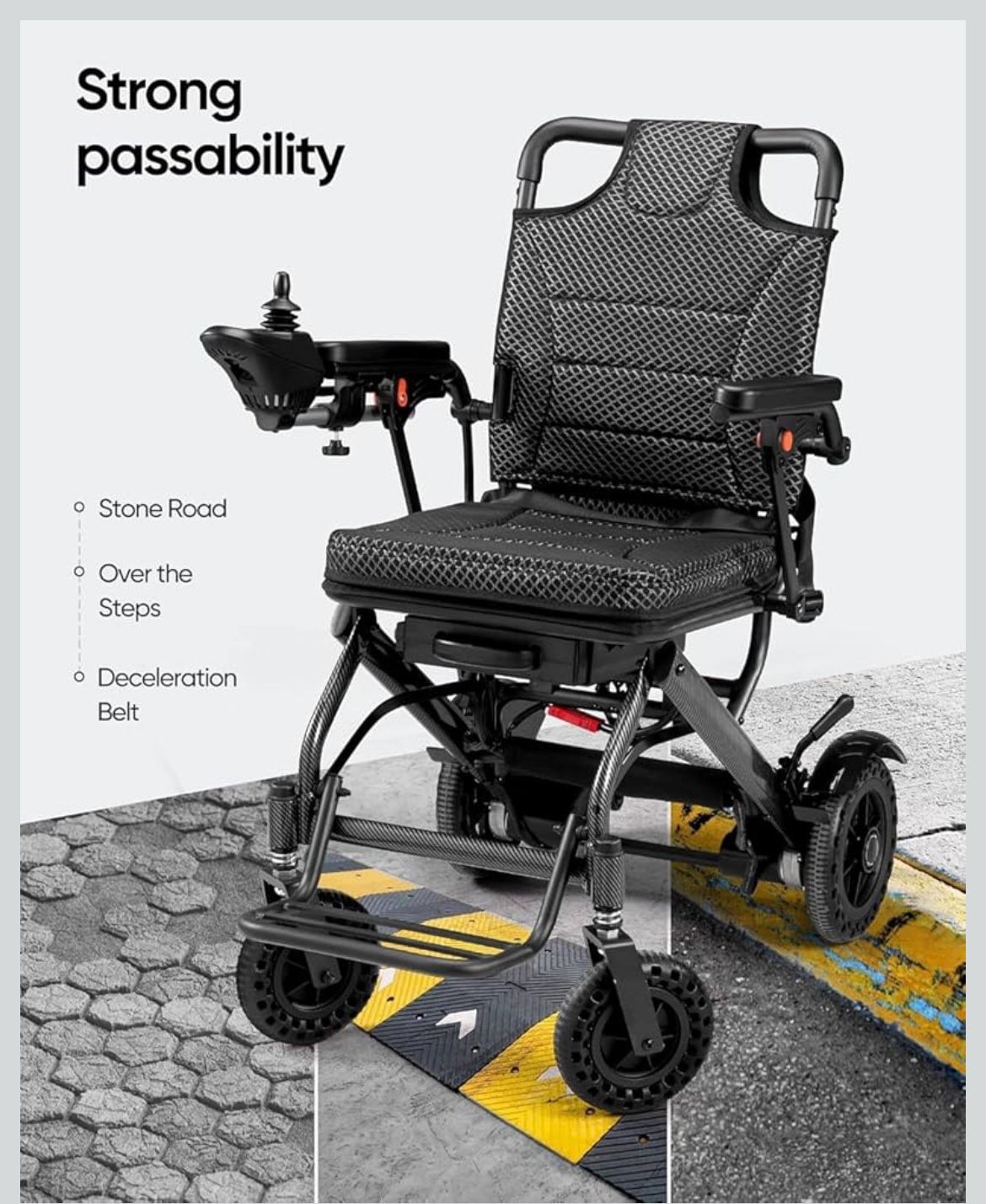 Electric Wheelchair for Adults, Foldable Lightweight Electric wheelchairs Only 33lbs, Motorized Mobility Scooters for Seniors, All-Terrain, Airline Ap