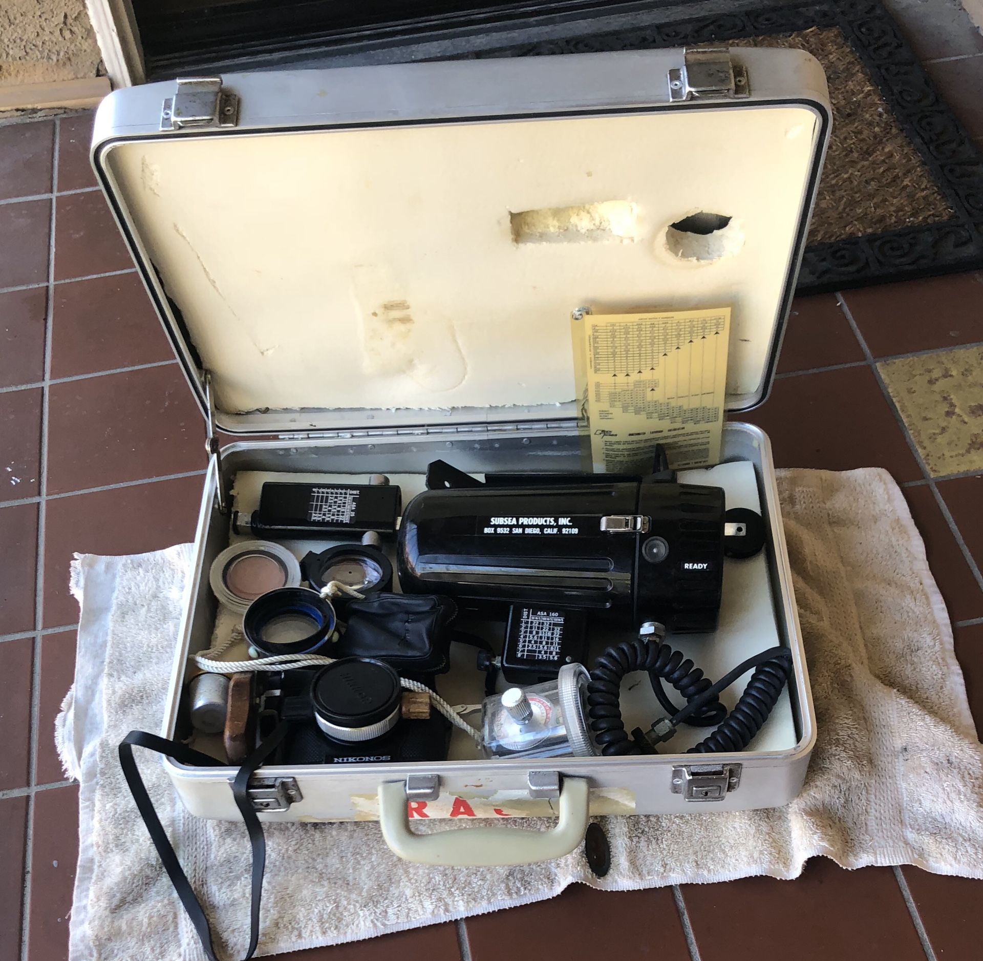 Vintage deep-sea diving photography equipment