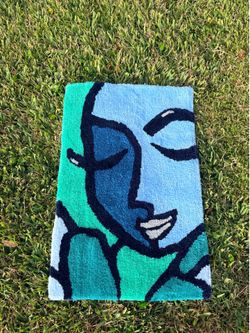 Blues abstract rug