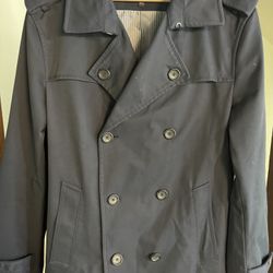 Banana Republic Men’s Large Double-Breasted Rain Jacket Navy Blue