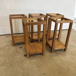 Five Wooden Centerpieces