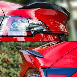 Brand New 2020-2024 Tesla Model Y Real Carbon Fiber V-Style Trunk Spoiler Wing