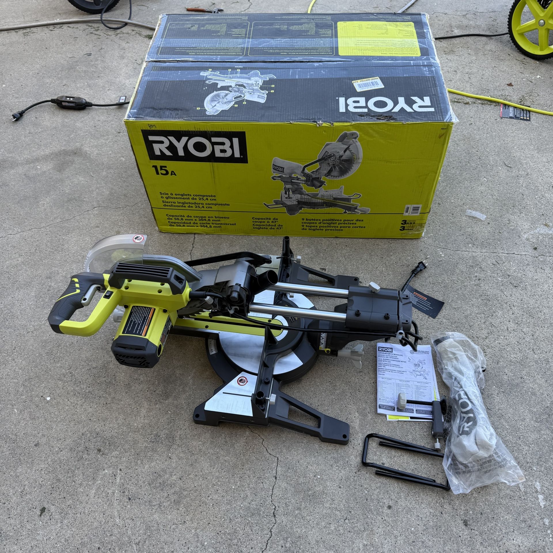 15 Amp 10 in. Corded Sliding Compound Miter Saw with LED Cutline Indicator