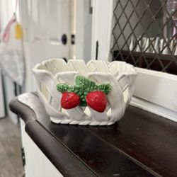 Strawberry Ceramic Basket 