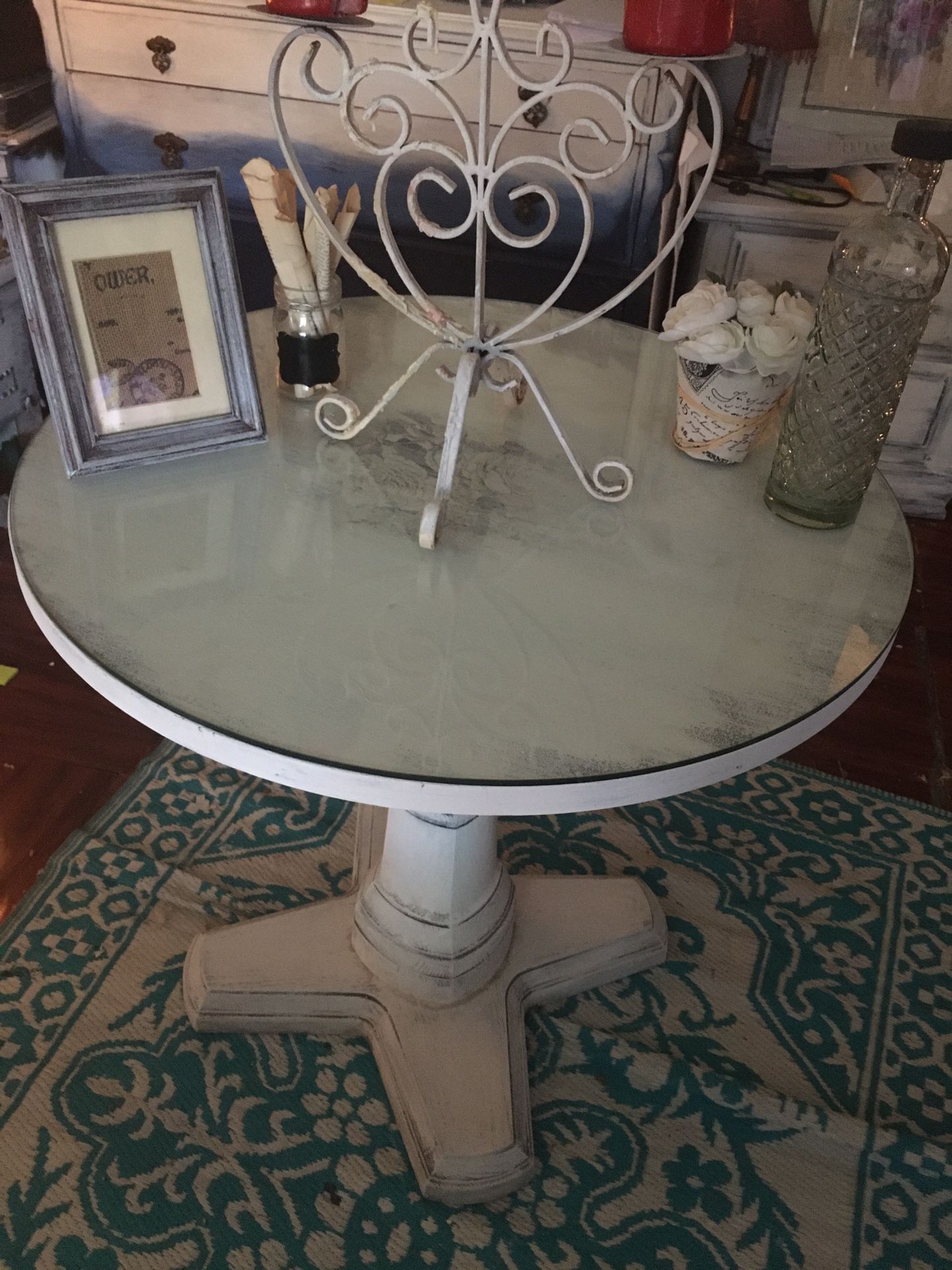 Shabby Chic Foyer Table / Breakfast Nook Table 