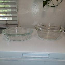 Vintage Pyrex Clear Casserole Dishes W/original Lids