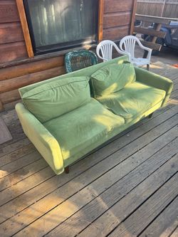 Green Velvet Two-Seat Sofa