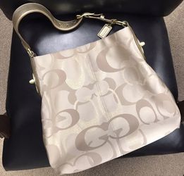 Coach Penelope Optic Metallic Gold Hobo Shimmer Lurex w/ Turnlock