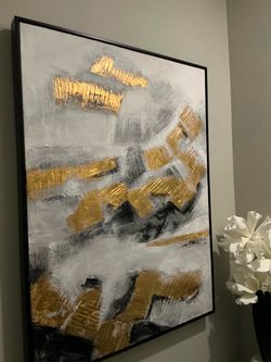 NEW, LARGE WALL ART,3’ WIDE X 4’ HIGH, EXCELLENT QUALITY WITH BLACK CUSTOM FRAME, PAID $200.00, BUY $75.00