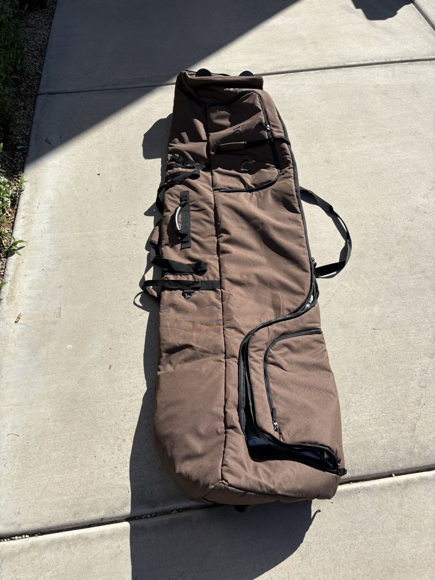 Ski Bag 360° Fully Padded Ski Bag with Wheels, 1200D Waterproof Fabric, 10mm Pearl Cotton Padded, Fits Single Ski/Double Skis/2 Sets Skis, Roller Ski