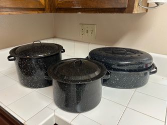 Black Speckled Enamel Cookware Set