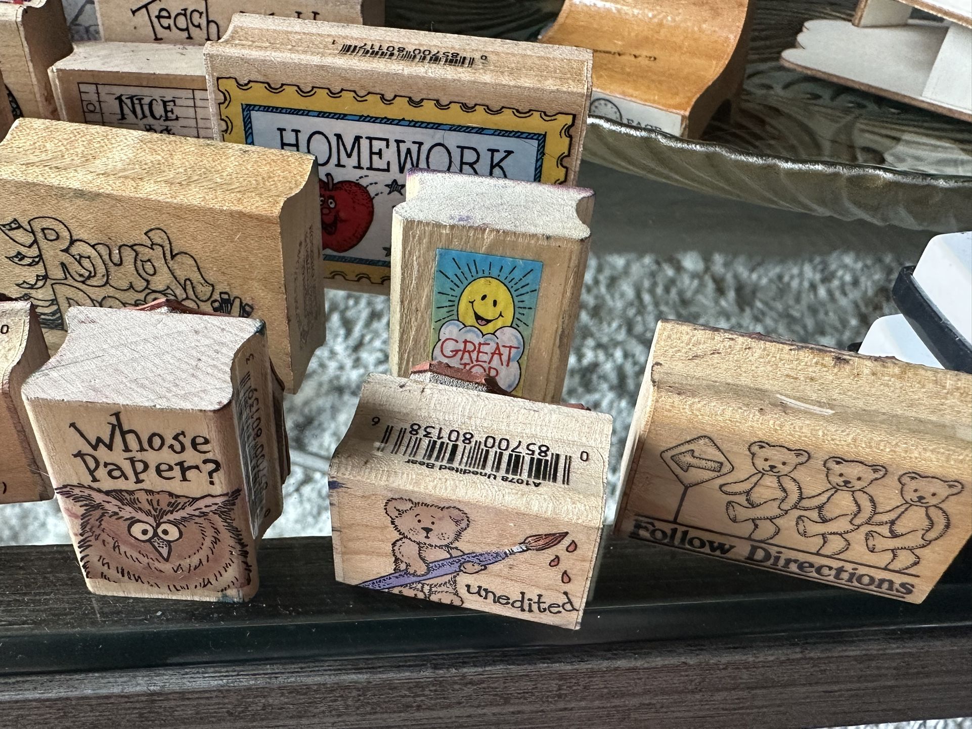 31 Wood Rubber Stamps All Sizes