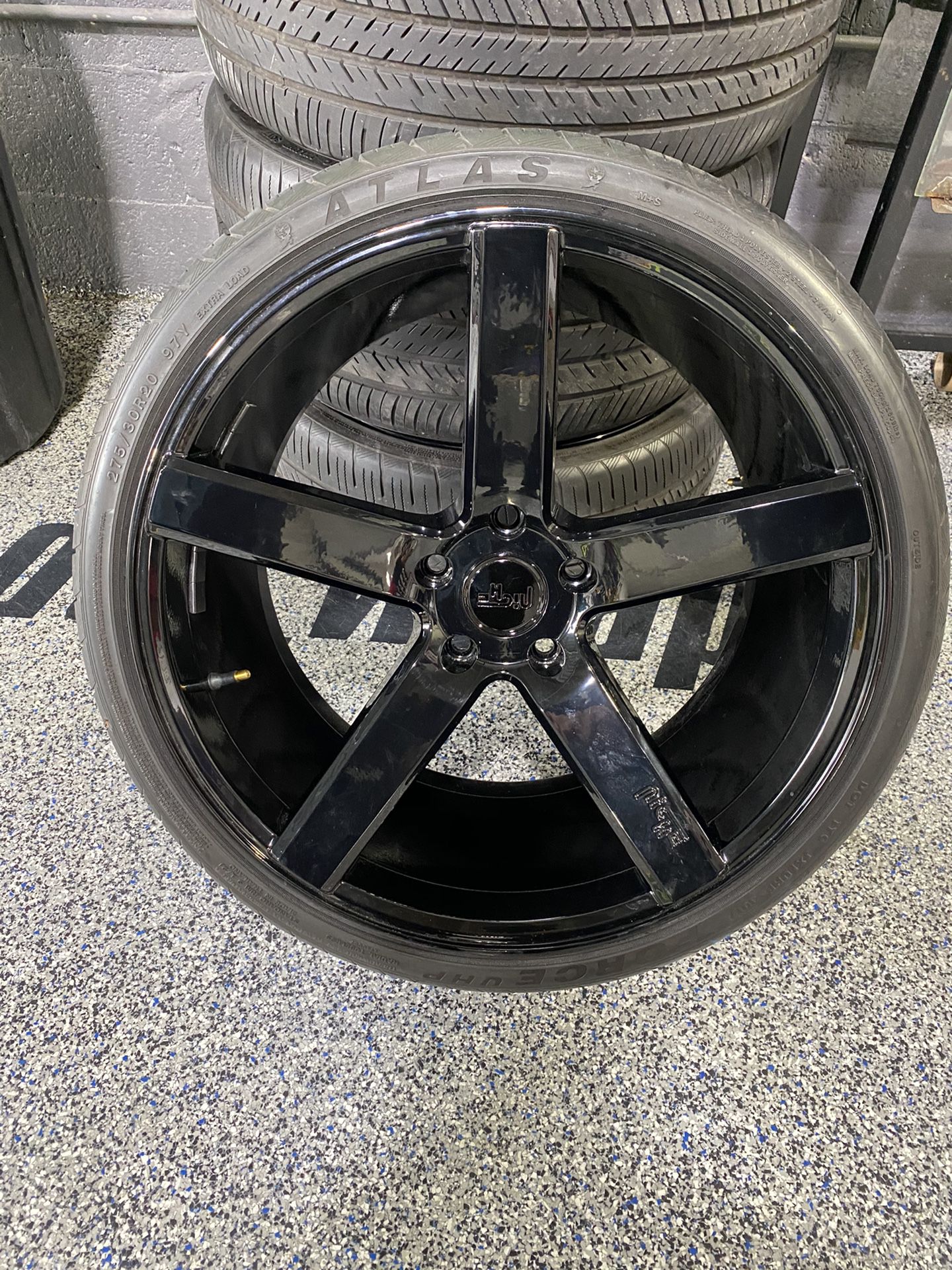 Black wheels and tires for BMW And Acura