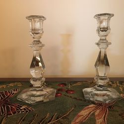 Clear Glass Candle Holder Set Of Two