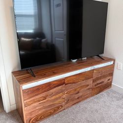 Marble and Wood TV Stand