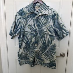 Cooke Street Honolulu Greenish Palm Leaves Shirt Medium L
