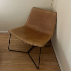 West Elm Slope Leather Lounge Chair 