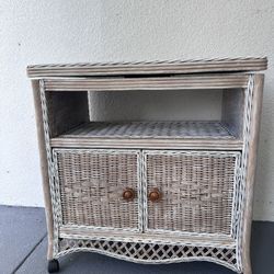 Coastal Rattan Bar Cabinet/ Entry Cabinet 