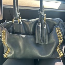 Coach Satchel Handbag In Black