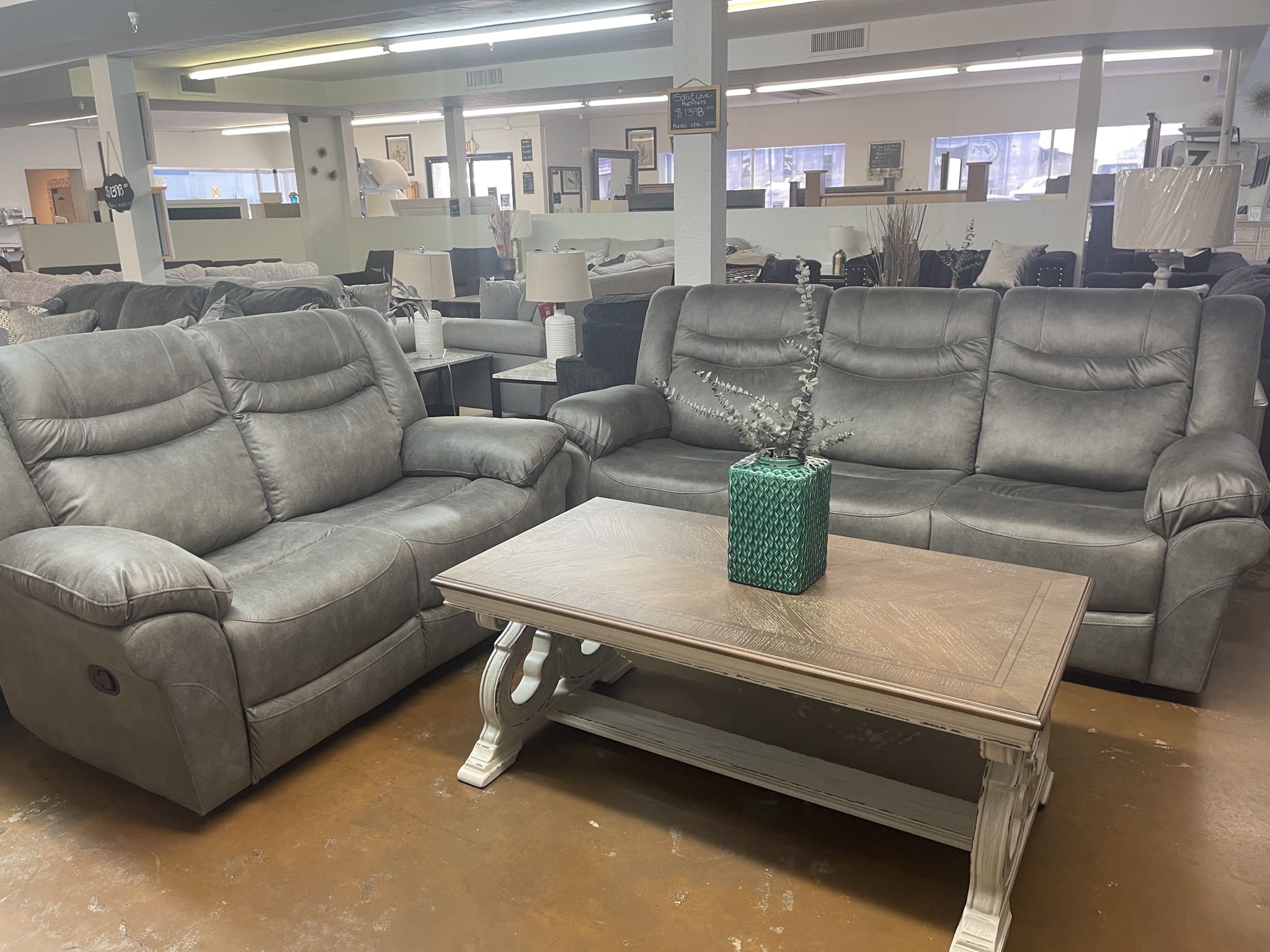 2pc Gray Recliners