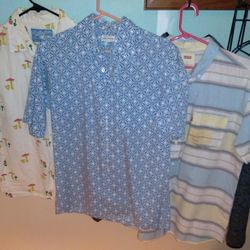 Lot (3) Short Sleeve Button Down Shirts Size Medium Surf Levi's - Lord & Taylor - Huntington 
