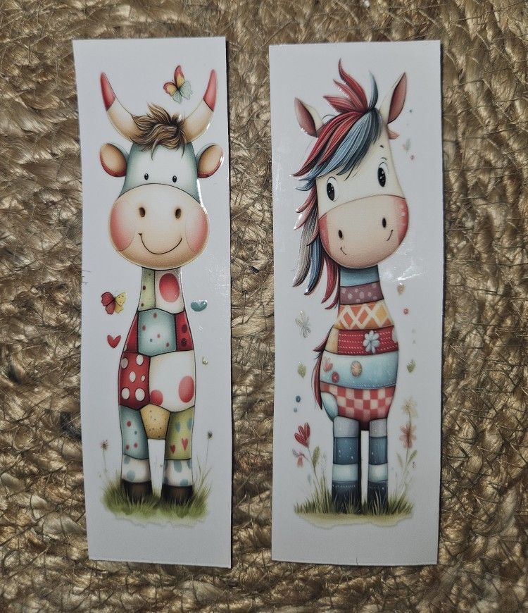 2 Stickers Bookmark appliques 