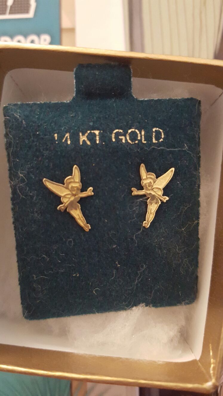 14K gold tinkerbell earrings