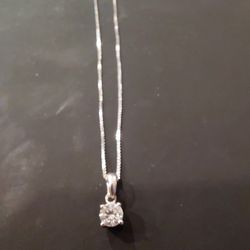 1 Carat LAB Grown Diamond Pendant With Silver Chain
