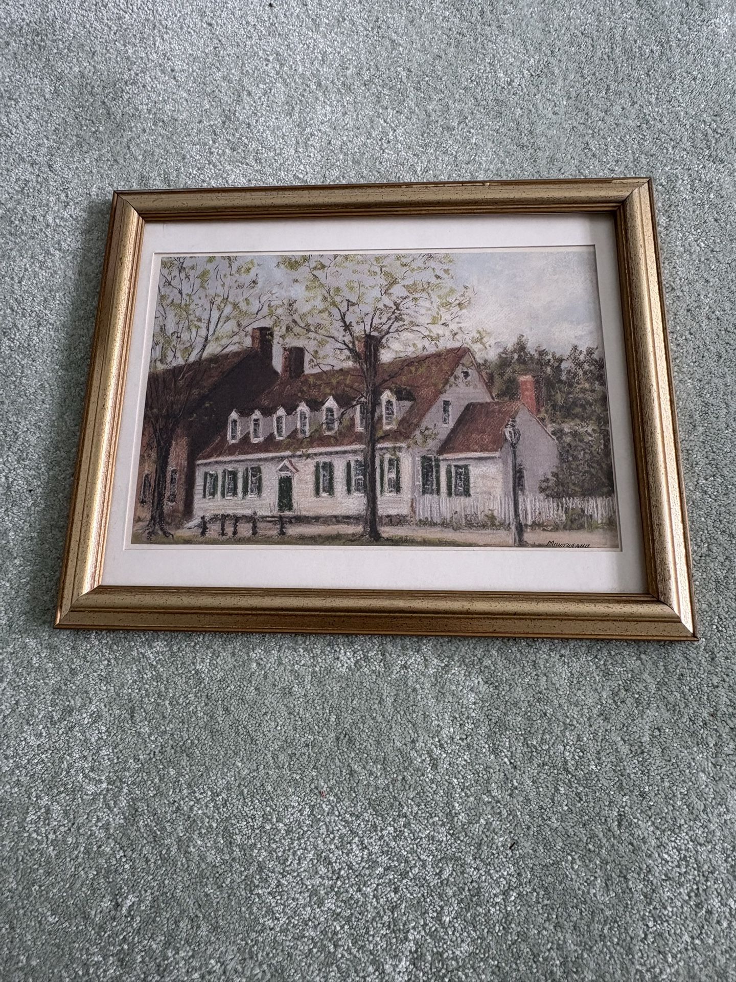 Caesar Monturano Framed And Matted Art Print Of The Raleigh Tavern In Williamsburg, Virginia