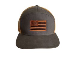Richardson Gray/Tan Custom Seven-Panel Outdoor Adjustable Snapback Trucker Hat