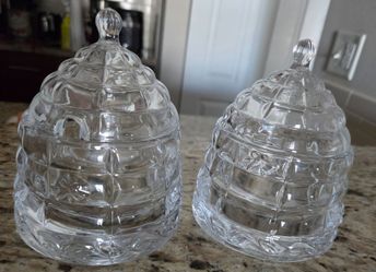 Crystal Beehive Honey Jars Set