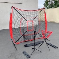 New $95 Baseball (3pc) Practice Set includes the 7x7’ Net Bow Frame, Ball Tee and Caddy Bag