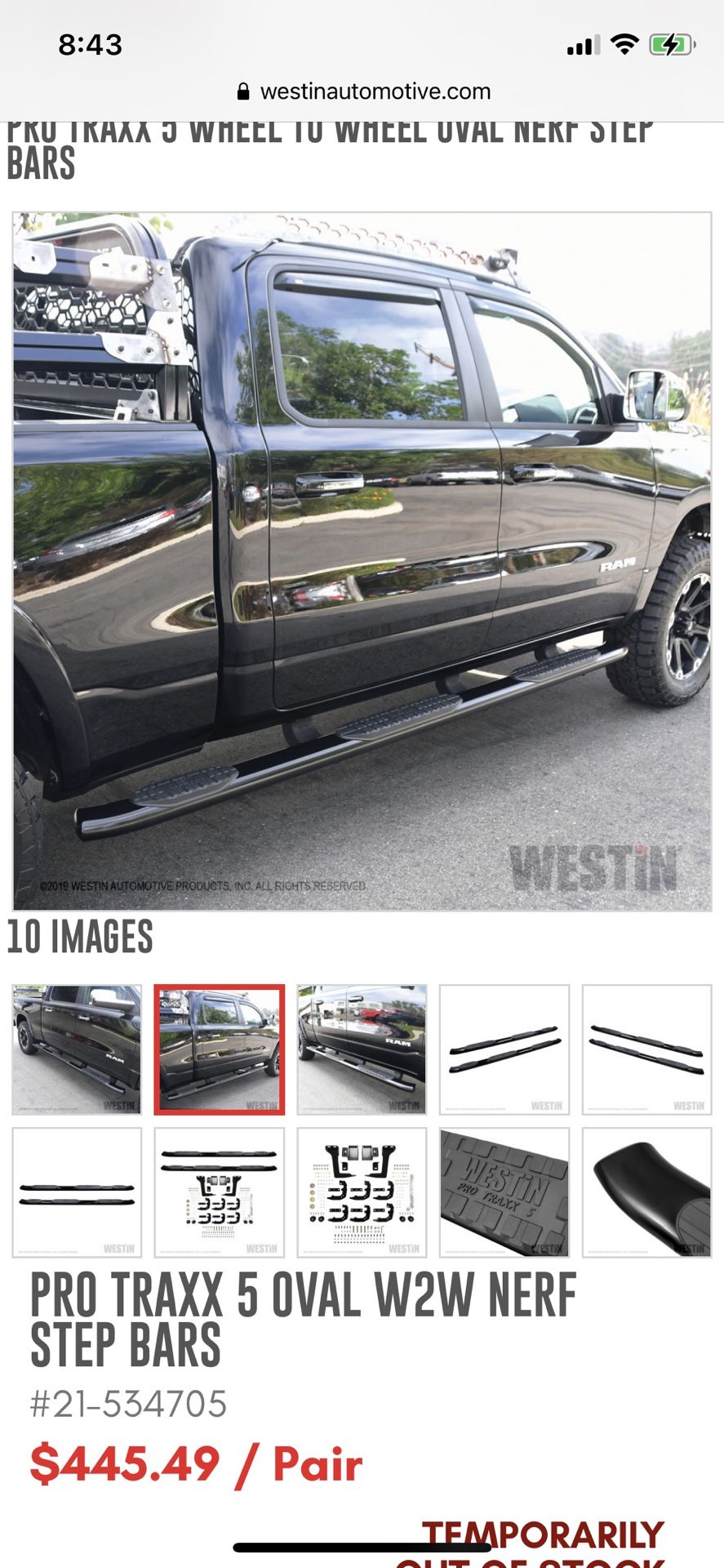 Westin Protraxx 5 Nerf Bars (Running Boards)
